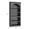 Farmhouse Arched Bookcase, 68.7" Tall Bookshelf w/ Arche Design, Wooden Arch Bookshelf with Wooden Base, 5 Tier Book shelf for Living Room Office - 2 of 4
