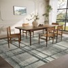 Large 9x12 Machine Washable Rug with Rubber Backing Stain-Resistant Geometric Dining Room Rug Ultra-Soft Plaid Neutral Accent Carpet for Living Room - 2 of 4