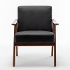 FONTOI Living Room Accent Upholstery Oversized Arm Chairs Classic Mid-Century Modern Comfy Single Sofa Chair, Black 30.31"* 26.37"*31.88" - 3 of 4