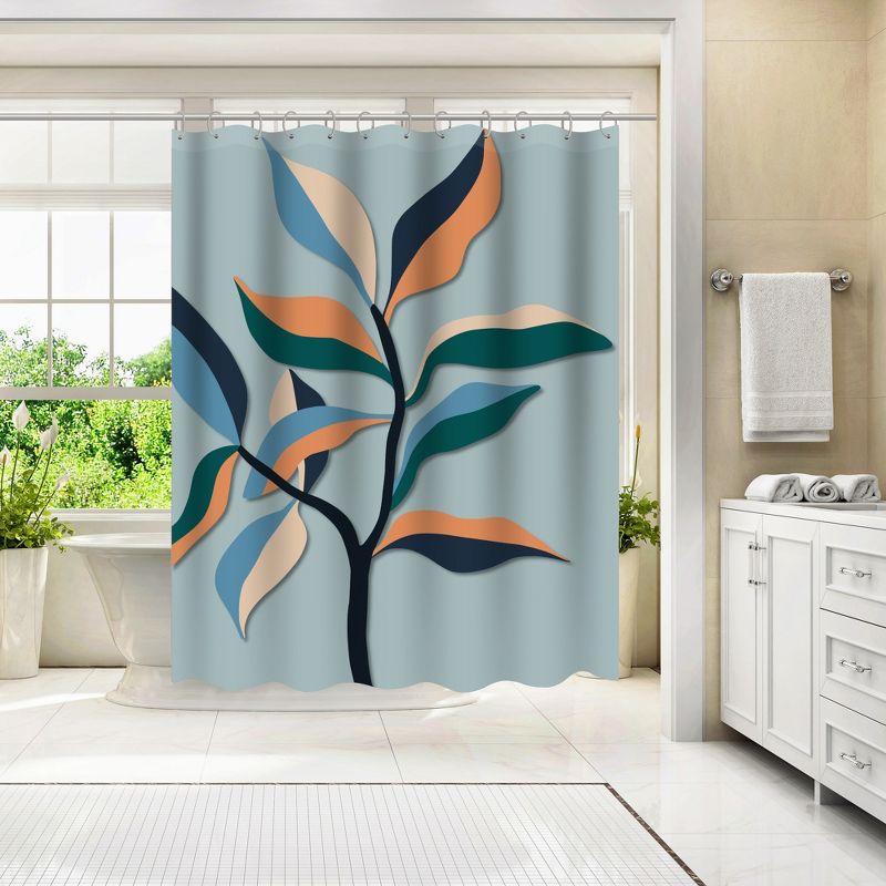 Americanflat 71x74 Botanical Shower Curtain by Miho Art Studio, 3 of 6