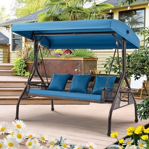 EROMMY Outdoor Porch Swing with Adjustable Hardtop - 1 of 4