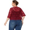 Agnes Orinda Women's Plus Size Round Neck Sheer 3/4 Sleeve Lace Elegant Cardigans - 4 of 4