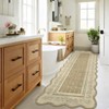 Garvee Area Rugs for Living Room Bedroom Scalloped Floral Bordered Rug Soft Non Slip Low Pile Indoor Carpet - 3 of 4