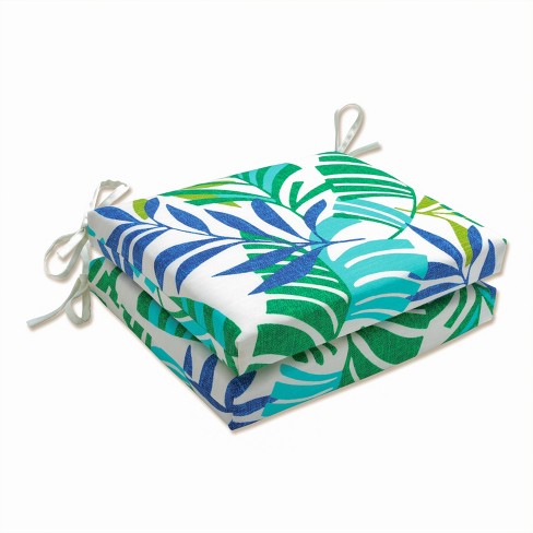 Pillow Perfect - 36.5 X 18 Indoor Outdoor Squared Corners Chair Cushion  Islamorada Blue/green : Target