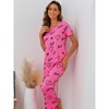 cheibear Women's Short Sleeve Shirt with Pant Pajama Set - 2 of 4
