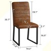 INFURNIC Dining Chairs 2-Pack PU Leather Office and Dining Chairs with High-Density Foam and Sturdy Iron Legs, Brown, 21.5"*17.2"*35.7" - 2 of 4