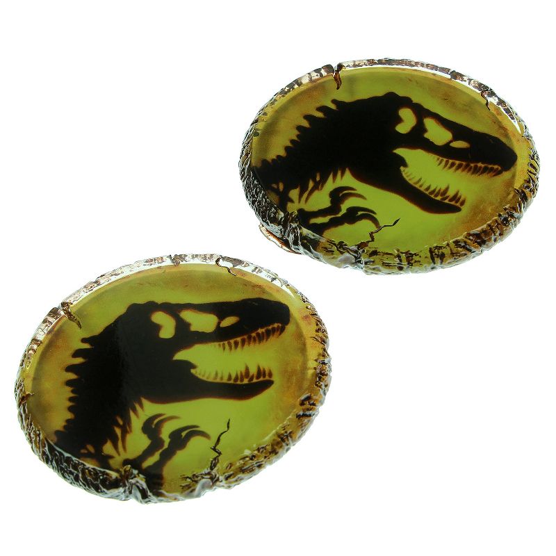 Jurassic Park T-Rex Amber Resin Drink Coaster Set of 2 Yellow, 3 of 4