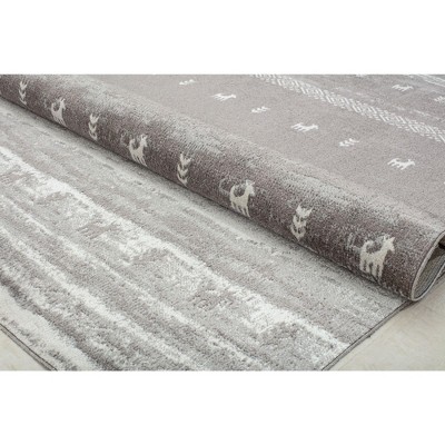 Coastline Constellation 5' x 7' Abstract Gray Washable Rug