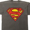 Superman Logo Adult Pepper Black Crew Neck Short Sleeve T-shirt-Large - 2 of 3