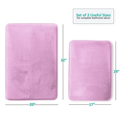 Lavender Dream Velvet Memory Foam 2-Piece Bath Mat Set