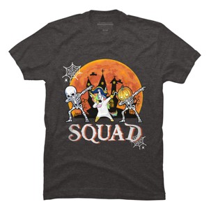 Men's Design By Humans Halloween Squad Skeleton Unicorn Dabbing By dodorindesign T-Shirt - 1 of 4