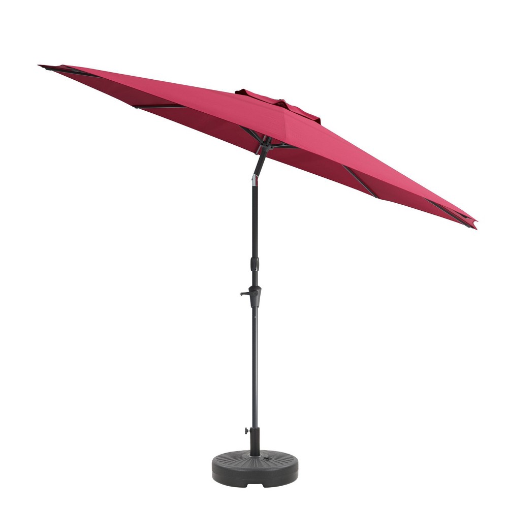 Photos - Parasol CorLiving 10' x 10' UV and Wind Resistant Tilting Market Patio Umbrella with Base Wi 