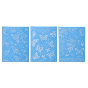 Unique Bargains Luminous Butterfly Pattern Fake Tattoos Fluorescent Blue 3 Pcs - 1 of 4