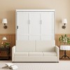 TiramisuBest Queen Size Murphy Bed with Sofa, Wall Bed with Cushion and Storage, White - 2 of 4