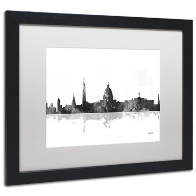 Trademark Fine Art -Marlene Watson 'Washington DC Skyline BG-1' Matted Framed Art