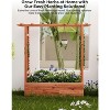 Arched Trellis Garden Planter with Hanging Roof, Features Side Supports & 4 Drainage Holes, Elevated Wooden Raised Bed for Climbing Vines - 4 of 4