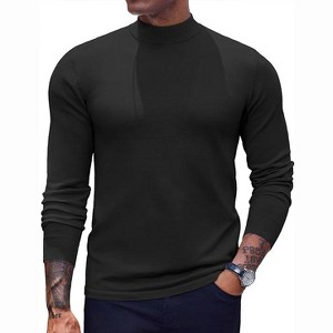 COOFANDY Men's Mock Turtleneck Sweaters Long Sleeve Casual Knit Shirts Half Neck Thermal Lightweight Pullover Sweater - 1 of 4