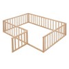 NicBex Full Size Wood Montessori Bed with Safety Fence,Floor Bed Frame with Door,Modern Toddler Bed for Bedroom,Natural - 4 of 4