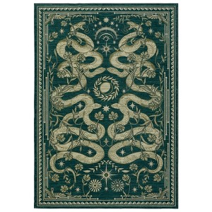 Washable Snake Print Large Living Room Rugs, Animal Print Forest Bedroom Carpet, Soft Non Slip Floor Cover for Kitchen Dining Room - 1 of 4