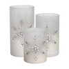 Lumabase 3ct Battery Operated Glass Snowflake Hurricanes - 2 of 4