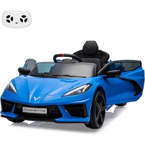 12V Kids Ride On Car, Licensed Corvette Battery Powered Electric Sports Car with Remote, LED, Music & Dashboard - 1 of 4