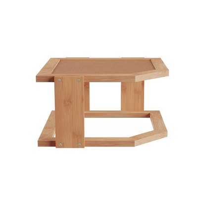 Hastings Home 2-Tier Bamboo Corner Shelf