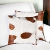 HomeRoots Set of Two 18" Brown And White Cowhide Throw Pillows - 2 of 4