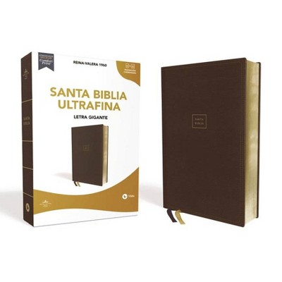 Reina Valera 1960 Santa Biblia Ultrafina, Letra Gigante, Leathersoft, Café, Interior a DOS Colores - Large Print (Leather Bound)