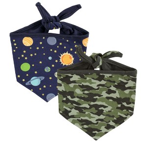 Luvable Friends Dog Reversible Pet Dog and Cat Bandana Bibs 2pk, Space Camo, One Size - 1 of 4