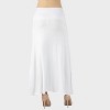 24seven Comfort Aapparel Maternity Solid Color Elastic Waist Maxi Skirt - 3 of 4