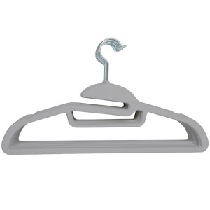 Simplify 24pk Razor Velvet S-Shaped Suit and Shirt Hanger Gray: Multipurpose for Belts, Tank Tops, Dresses, Adult Use - 1 of 4