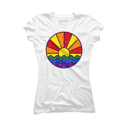 Design By Humans Summer LGBTQIA+ Pride Sunset Ocean By krobilad T-Shirt