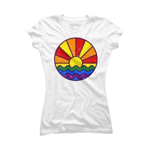 Design By Humans Summer LGBTQIA+ Pride Sunset Ocean By krobilad T-Shirt - 1 of 2