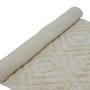 Storied Home Cotton Tufted Rug with Diamond Pattern and Fringe, Cream - 4 of 4