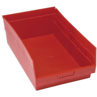 Quantum Storage Systems Economy Shelf Bin, Nesting, 17-7/8"W X 11-1/8"D X 6"H, (7) Divider Slots, Rear Hanglock,
