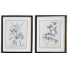 Olivia & May Set of 2  Wood Leaf Framed Wall Art with Black Frames Black : Botanical Screen Print - 2 of 4
