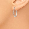 Black Bow Jewelry 2mm, 14k White Gold Classic Round Hoop Earrings, 20mm (3/4 Inch) - 3 of 4