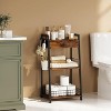 3-Tier Bathroom Ladder Shelf with Drawer, Bathroom Stand Floor Storage Shelf - 4 of 4