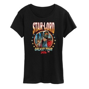 Women's - Marvel - Guardians of the Galaxy Star Lord Band Tee Style Short Sleeve Graphic T-Shirt - 1 of 4