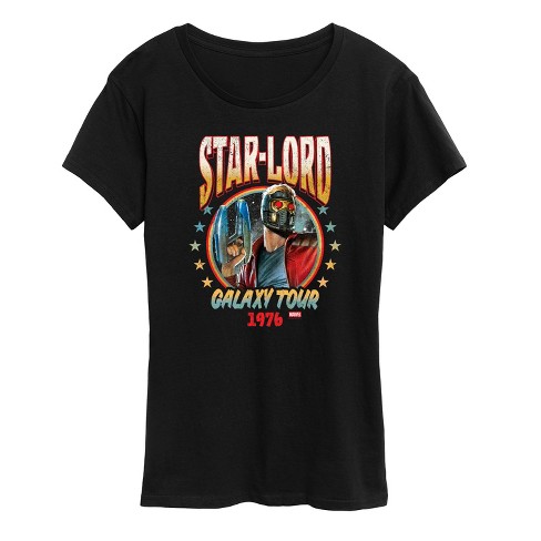 Women s Marvel Star Lord Band Tee Style Short Sleeve Graphic T shirt Target