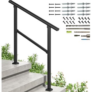 COZONY Metal Handrails for Outdoor Steps, Adjustable Stair Railing with All-Weather Coating, Heavy Duty Hand Rail Kit for Porch, Stairs, Balcony - 1 of 4