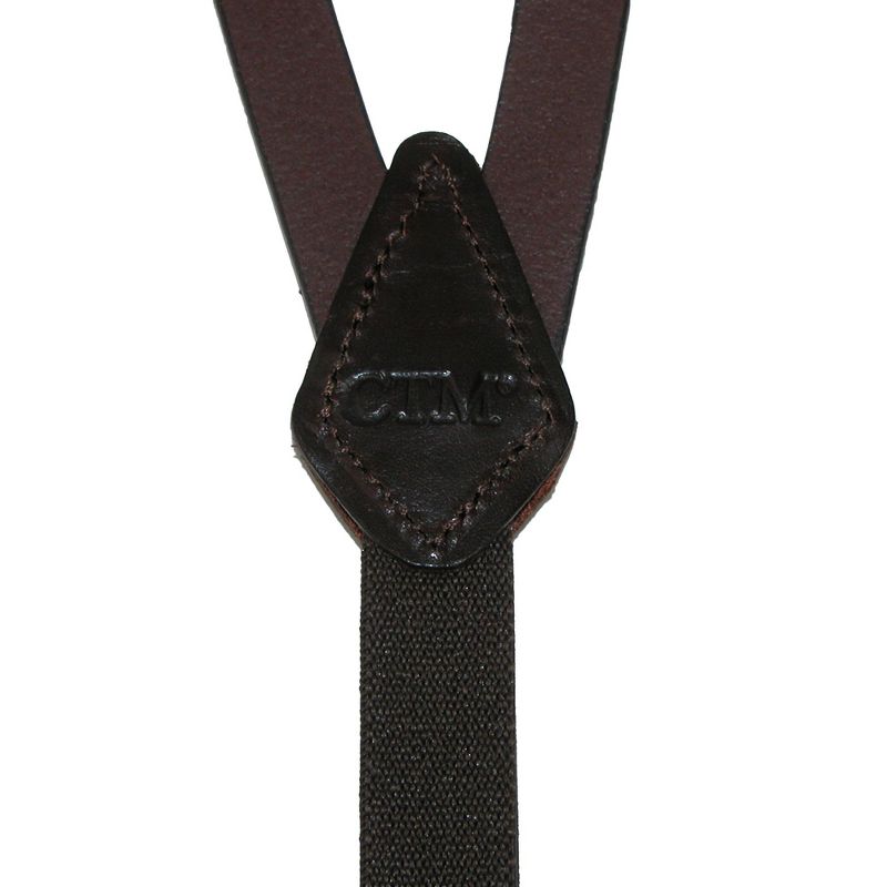 CTM Women's Coated Leather 1/2 Inch Clip-End Suspenders, 3 of 4