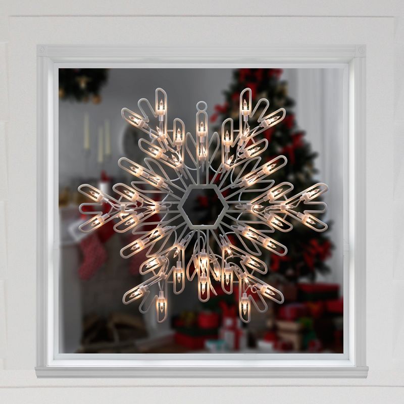 Northlight 15.25" Lighted Snowflake Christmas Window Silhouette Decoration, 2 of 6