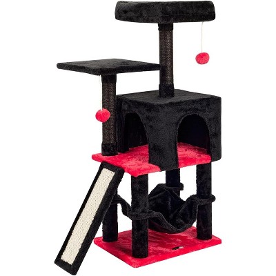 Rainbow Cute Cat Tree for Indoor Cat Tower with Scratching Post Modern Activity House Hammock