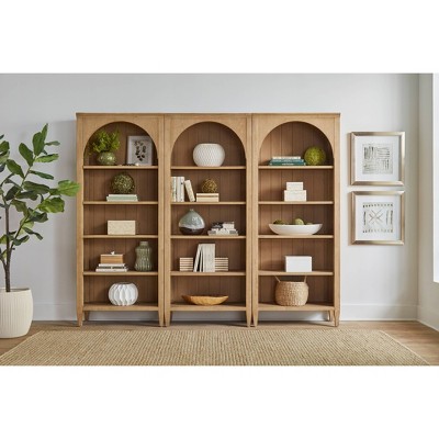 Laurel Light Brown Adjustable Wood Bookcase