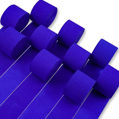 PartyWoo Crepe Paper Streamers Royal Dark Blue 10 Rolls 820 ft 1.8 Inch x 82 Ft Roll