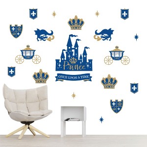 Big Dot of Happiness Royal Prince Charming - Peel and Stick Nursery and Kids Room Vinyl Wall Art Stickers - Wall Decals - Set of 20 - 1 of 4