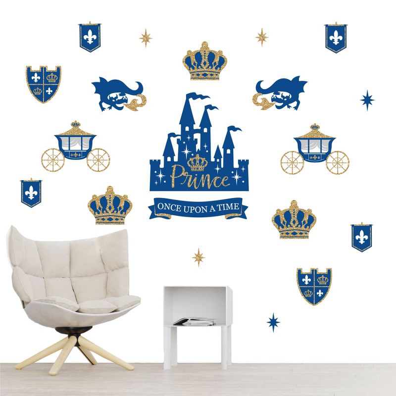 Big Dot of Happiness Royal Prince Charming - Peel and Stick Nursery and Kids Room Vinyl Wall Art Stickers - Wall Decals - Set of 20, 1 of 10