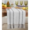Saro Lifestyle Table Runner With Stitched Stripe and Fringe Design, Gray, 16" x 72" - 3 of 3