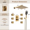 CASAINC 6-Spray Thermostatic Dual Shower Heads 12 Inches Wall Mount Fixed and Handheld Shower Head 6-Jets 2.5 GPM - 4 of 4